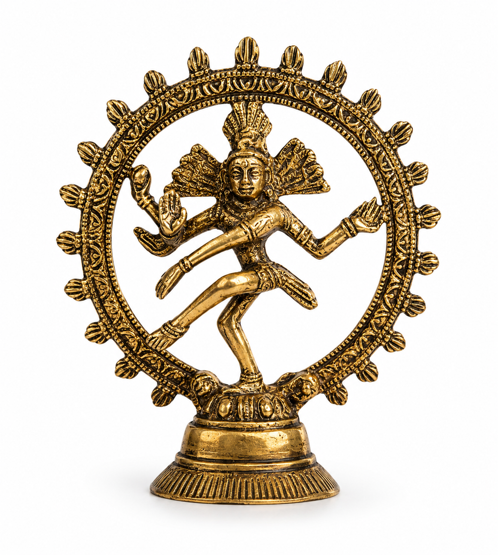 Nataraja Statue – Dancing Shiva Brass Idol with Cosmic Ring