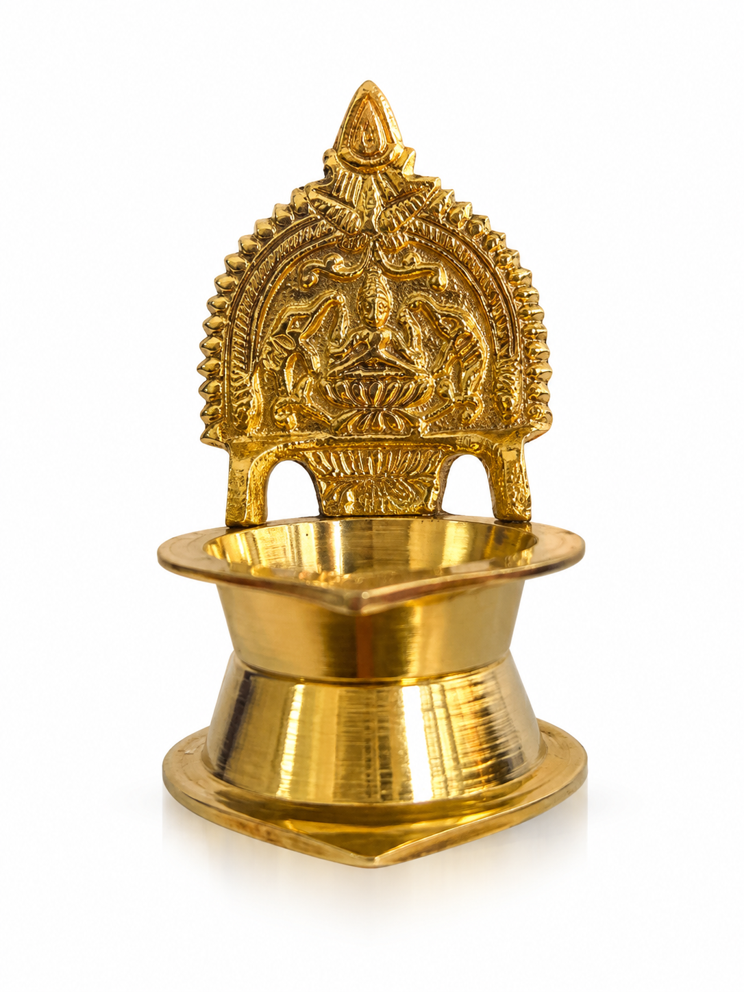 Lakshmi Diya – Brass Oil Lamp with Goddess Lakshmi Prabhavali