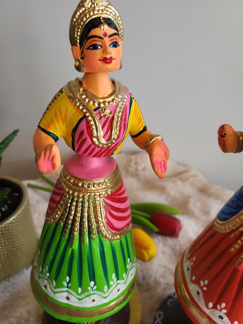 Tanjore Dancing Doll – Hand-Painted Traditional Figurine