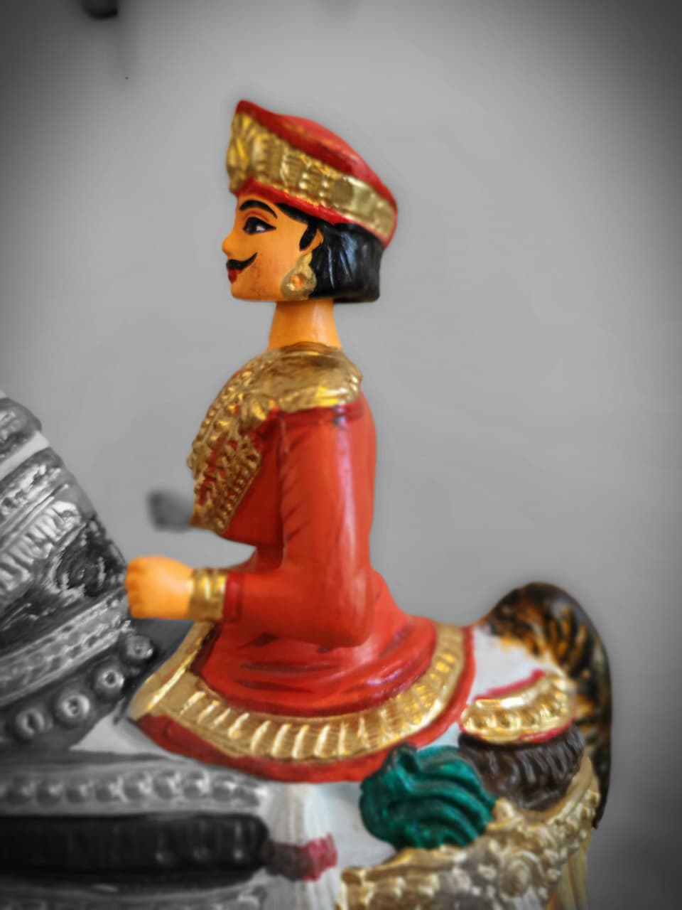 Tanjore Horse & Rider Doll – Hand-Painted Traditional Figurine