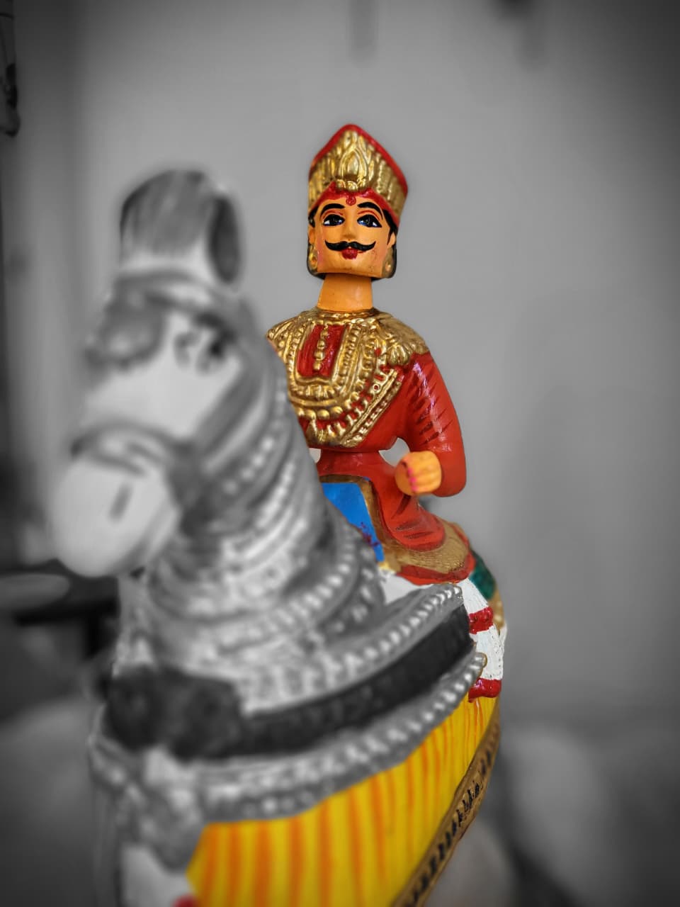 Tanjore Horse & Rider Doll – Hand-Painted Traditional Figurine