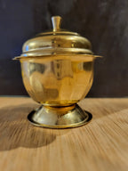 Kumkuma Bharani brass kumkum box front view