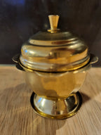 Kumkuma Bharani brass kumkum box with lid side view