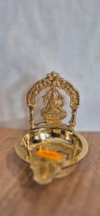 Lakshmi diya brass oil lamp full view