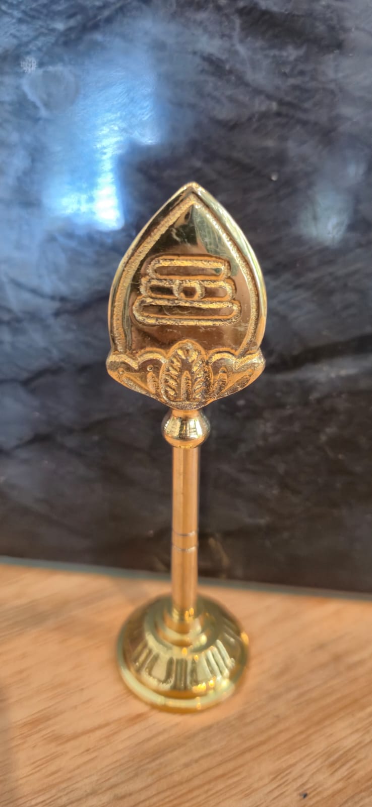 Murugan Vel brass figurine on marble
