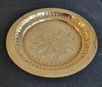 Brass puja thali – close-up of engraving detail