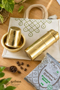Brass Coffee Filter & Dabara Set Combo (with Bag & Coffee powder)