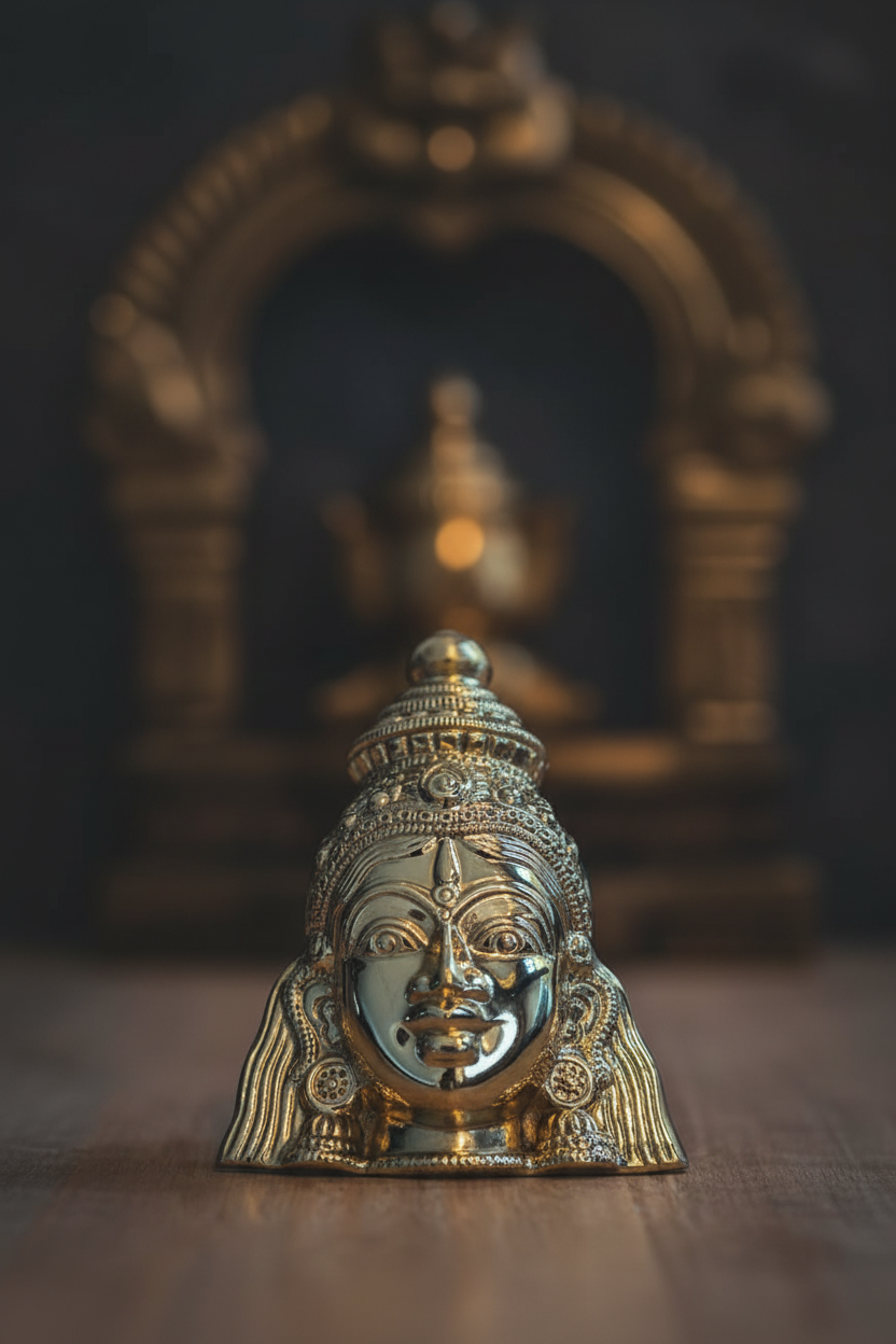 Brass Devi Mukha – Detail Close-up