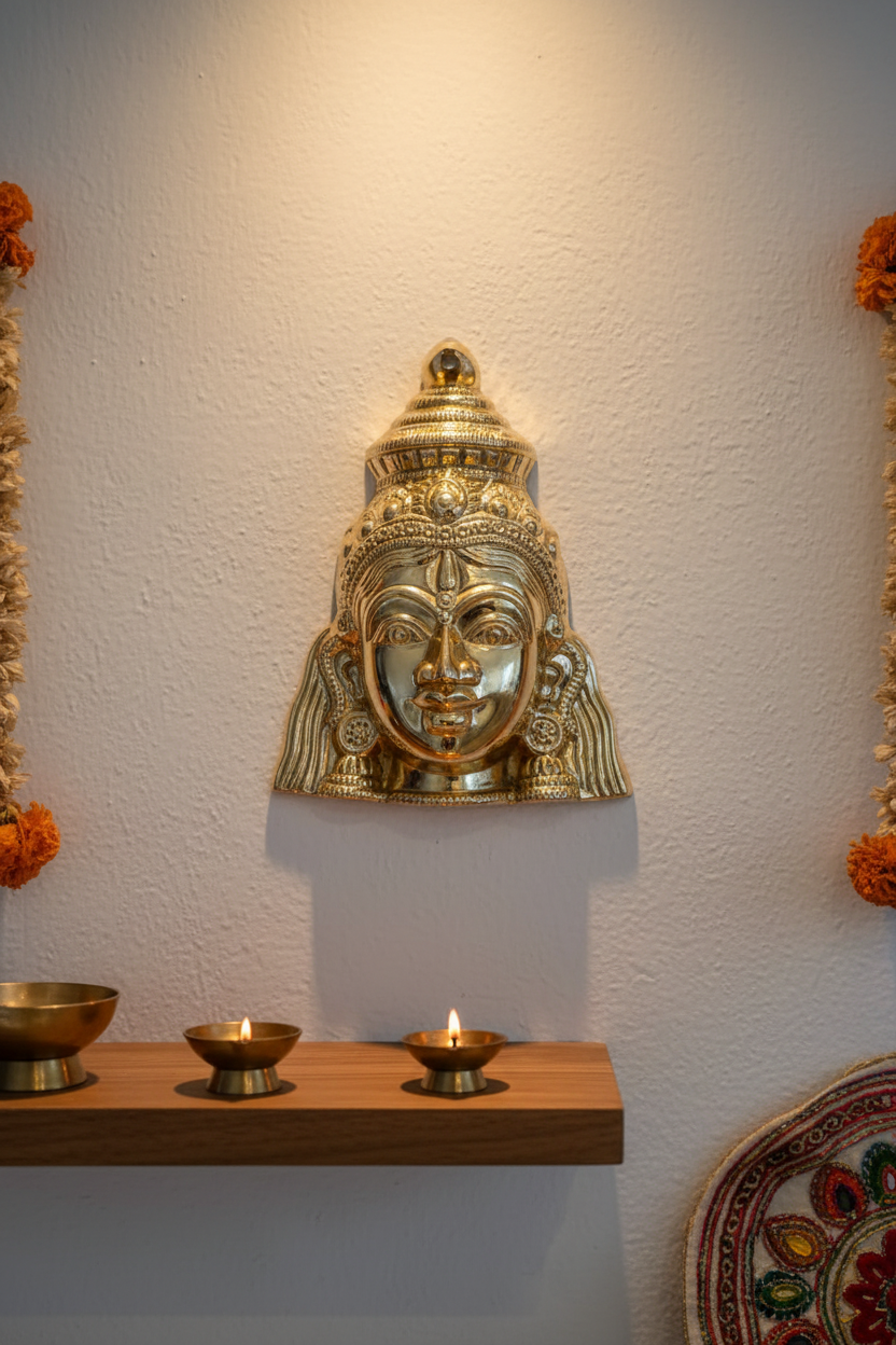 Brass Devi Mukha – Wall Hanging