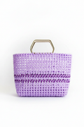 Lavender basket bag front view styled product photo