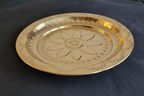 Brass puja thali – rim and border detail