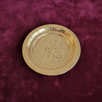 Brass puja thali – flat lay top view