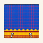 Blue checks key holder with yellow and maroon border