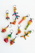 Channapatna wooden keychain assortment styled product photo