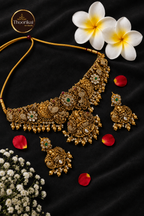 Peacock Antique Choker Set on a dark background